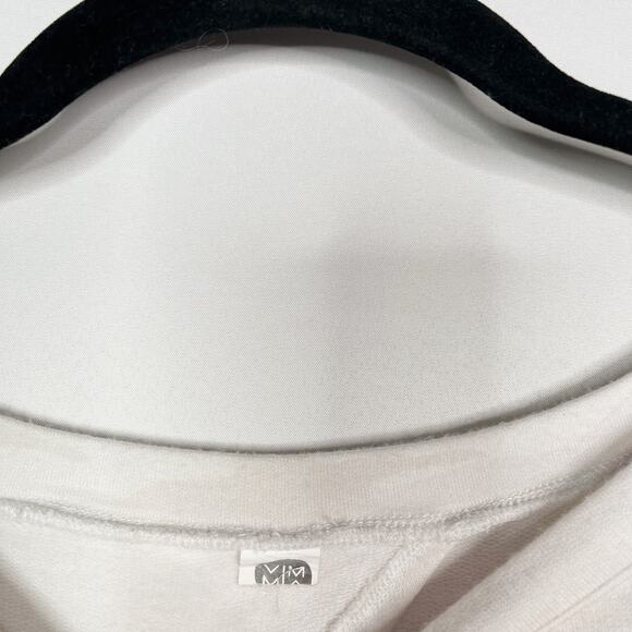 Vimmia Medium M White Soothe Tie Back Camo Print Sweatshirt Crew Neck Keyhole - Picture 10 of 12